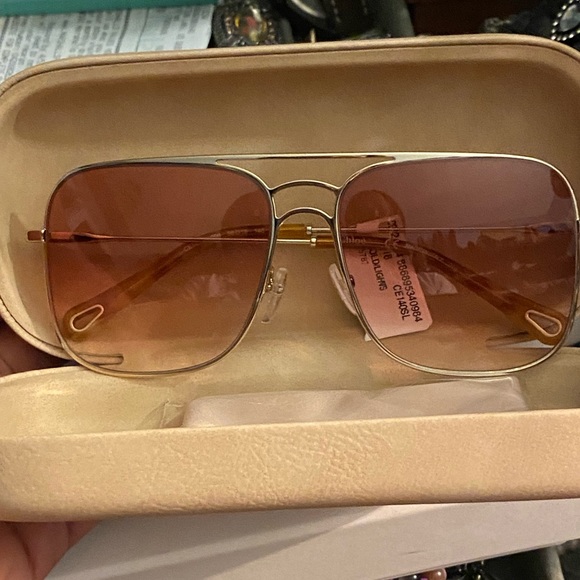 CHLOE PINK SQUARE AVIATORS - Picture 3 of 9